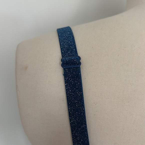 Victoria’s Secret Lined Perfect Coverage Bra Shimmer Blue Convertible Straps - Picture 6 of 11